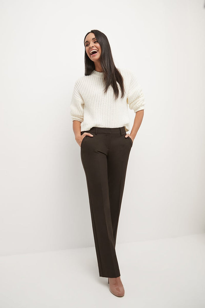 Rekucci Easy Care Straight Leg Trouser Dress Pants Coffee-mix
