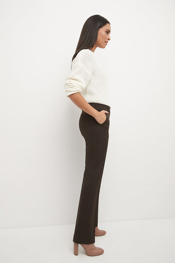 Rekucci Easy Care Straight Leg Trouser Dress Pants Coffee-mix
