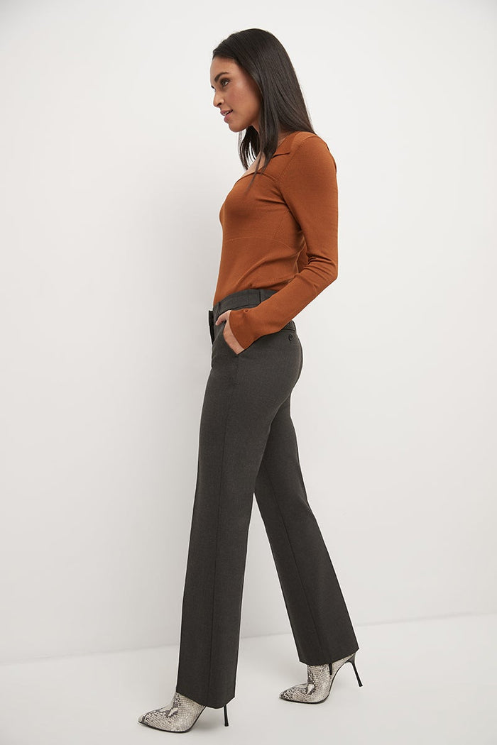 Rekucci Easy Care Straight Leg Trouser Dress Pants Dk-charcoal