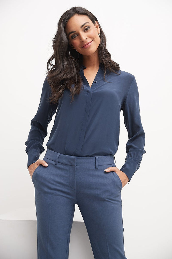 Rekucci Easy Care Straight Leg Trouser Dress Pants Indigo