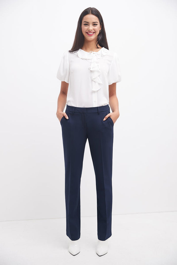 Rekucci Easy Care Straight Leg Trouser Dress Pants Navy
