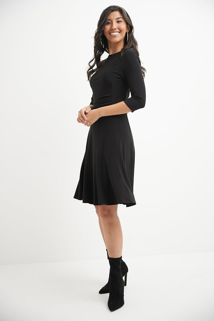 rekucci Flared Business Dress with 3/4 Sleeves black