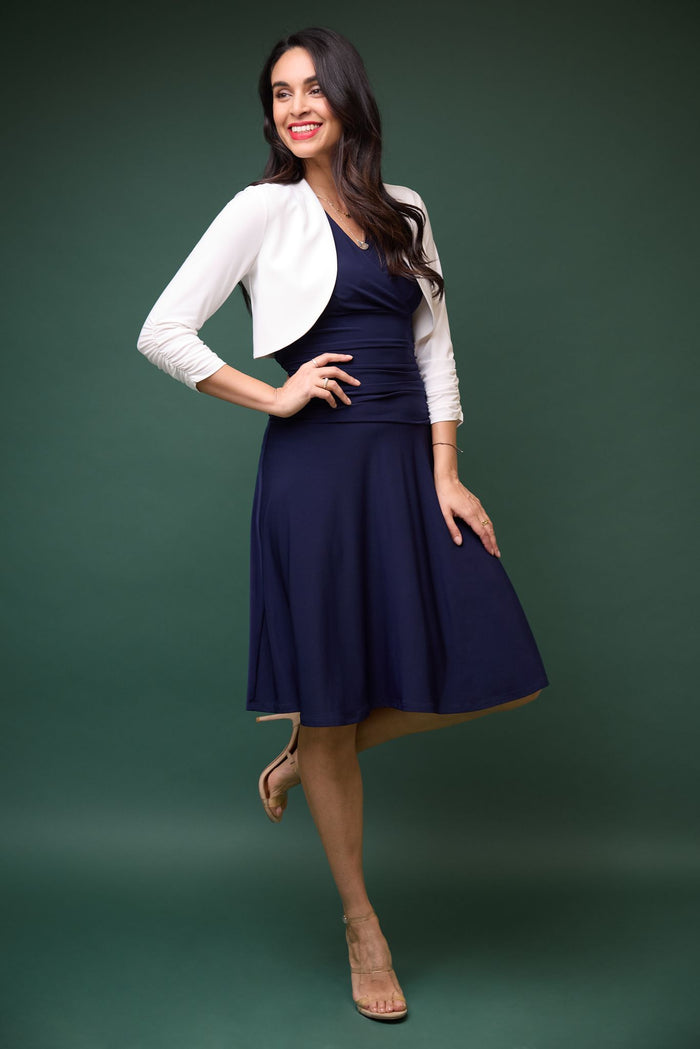 Rekucci Form-Fitting Sleeveless Dress With Tummy Control Navy