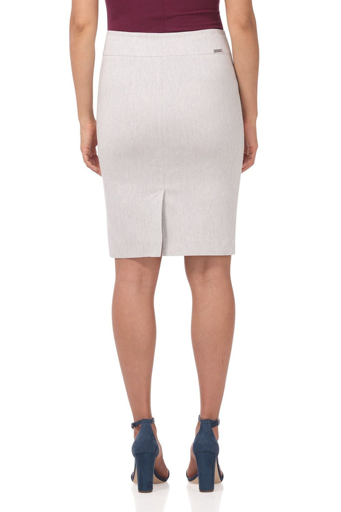 Rekucci Midi Pencil Skirt With Pull-on Style Design Silver-stripes