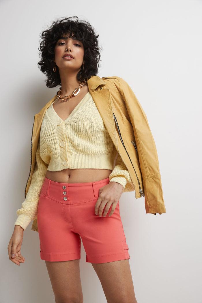 rekucci Pull-on 5” Classic Shorts with Real Pockets coral