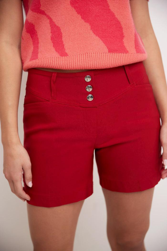Rekucci Pull-on 5” Classic Shorts With Real Pockets Red