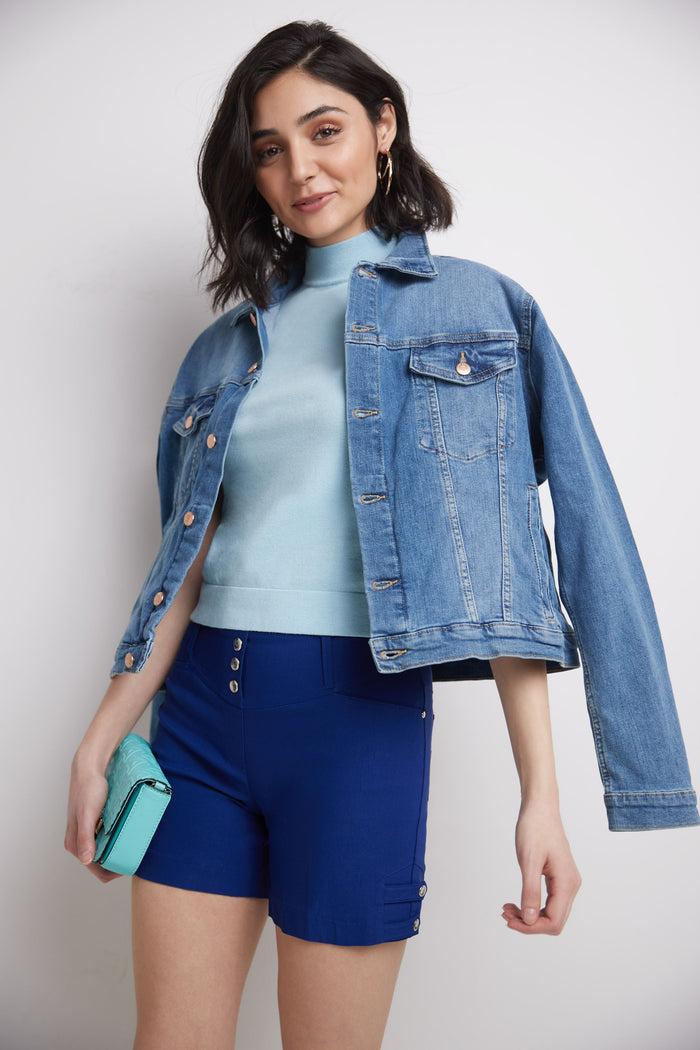 rekucci Pull-on 5” Classic Shorts with Real Pockets sapphire