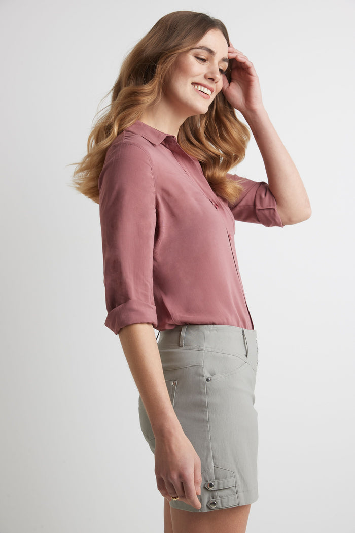 Rekucci Pull-on 5” Classic Shorts With Real Pockets Silver