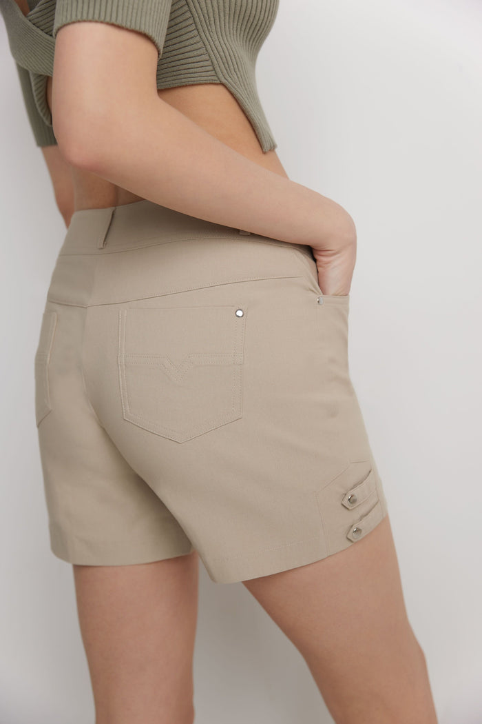 Rekucci Pull-on 5” Classic Shorts With Real Pockets Stone