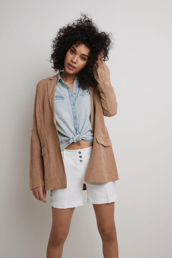 rekucci Pull-on 5” Classic Shorts with Real Pockets white