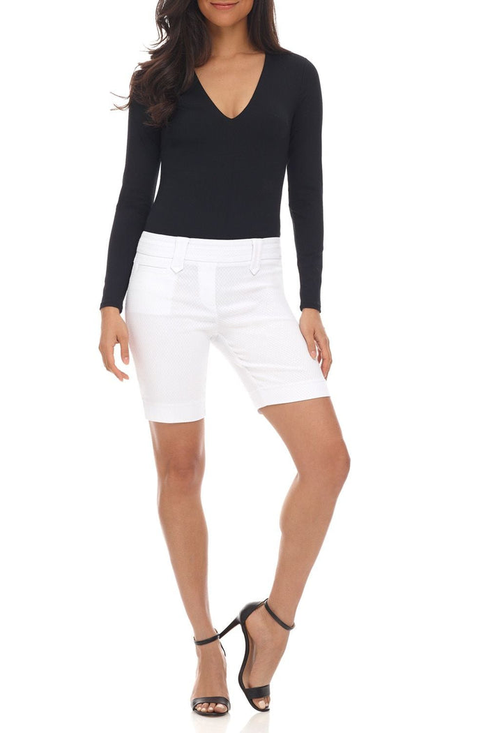 Rekucci Pull-on 8.5” Classic Shorts With Belt Loops White-diamond