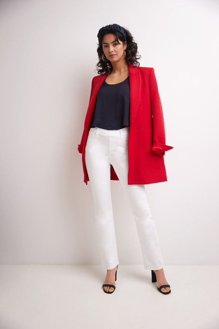 rekucci Pull-on Bootcut Jeans with real pockets white