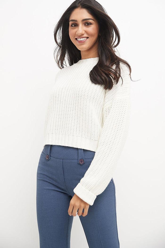 Rekucci Pull-on Bootcut Trousers With Belt Loops & Tummy Control Indigo