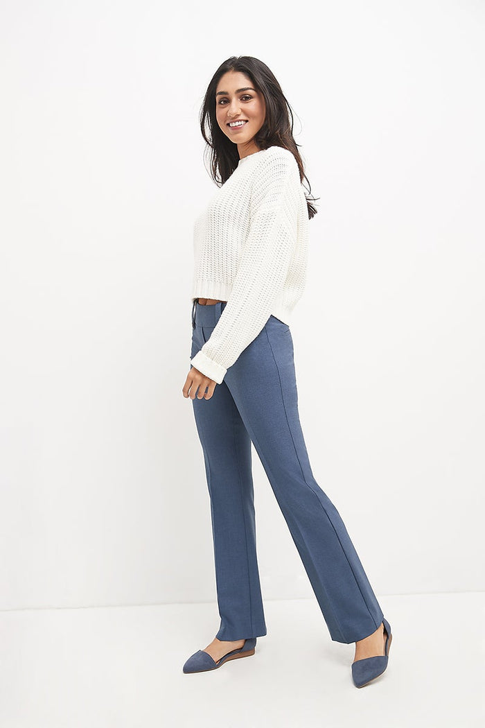 Rekucci Pull-on Bootcut Trousers With Belt Loops & Tummy Control Indigo