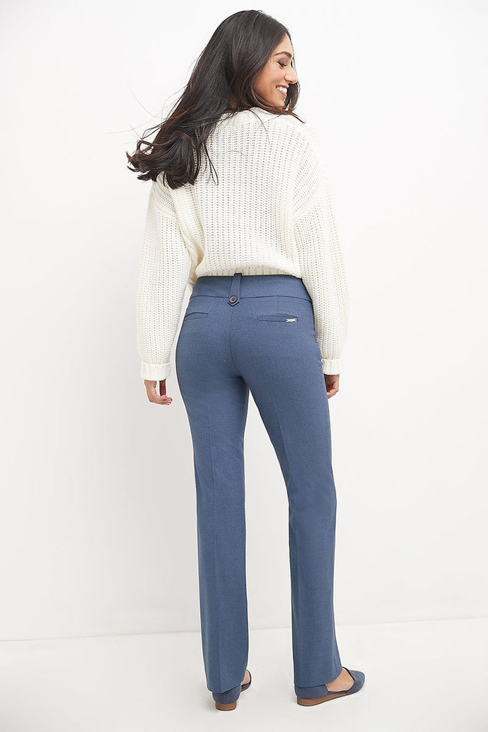 Rekucci Pull-on Bootcut Trousers With Belt Loops & Tummy Control Indigo