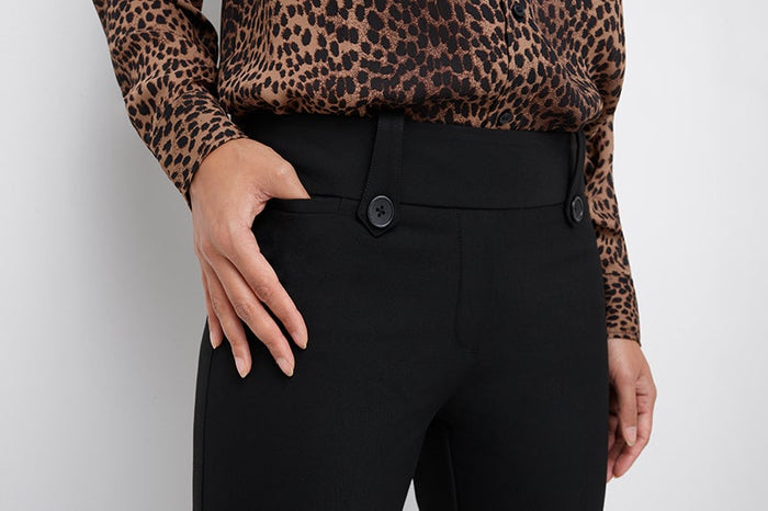 Rekucci Pull-on Bootcut Trousers With Belt Loops & Tummy Control Black