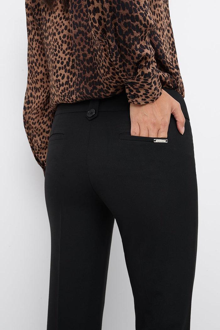 Rekucci Pull-on Bootcut Trousers With Belt Loops & Tummy Control Black