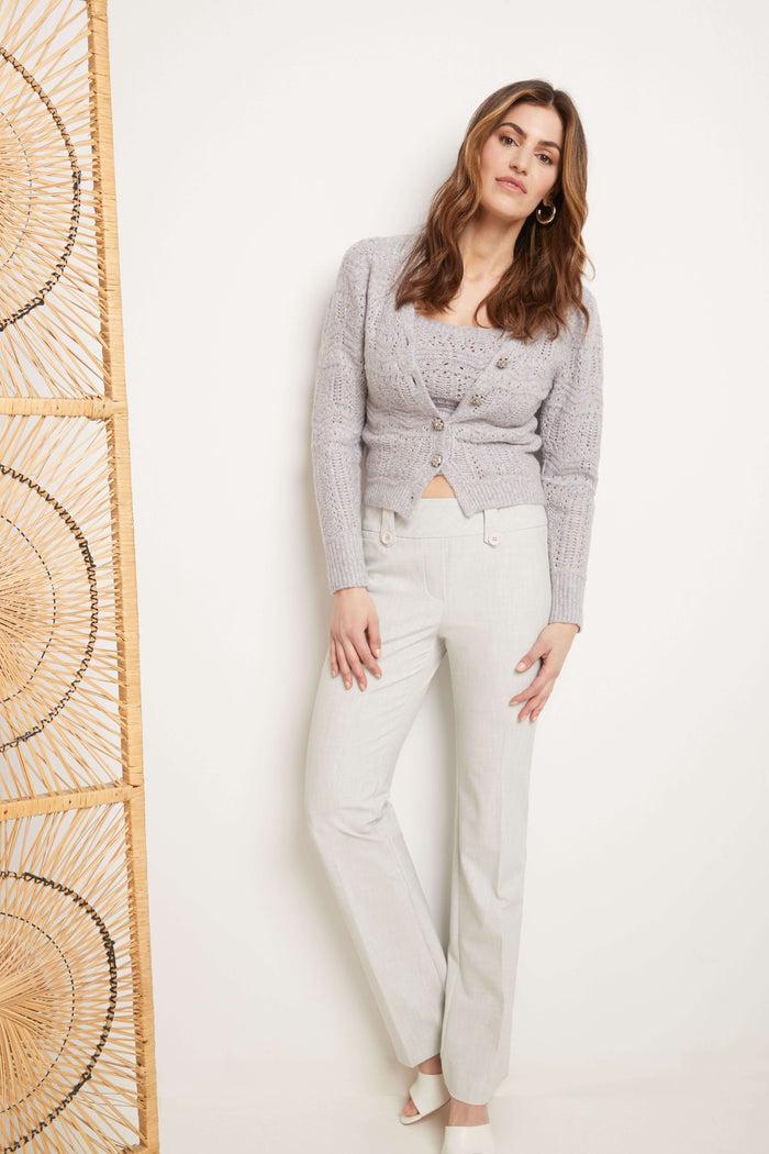 rekucci Pull-on Bootcut Trousers with Belt Loops & Tummy Control dove-grey-mix