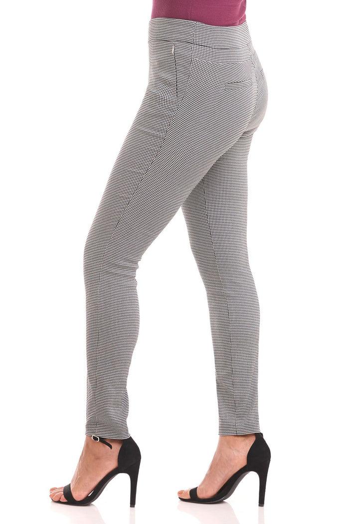 Rekucci Pull-on Skinny Pants Black/white-houndstooth