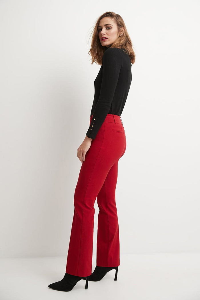 rekucci Barely Bootcut Pants with Fake Pockets red