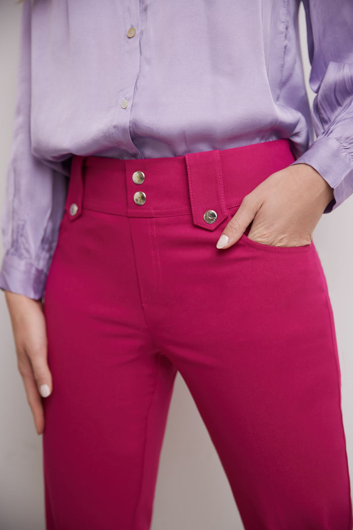 Rekucci Chic Capri With Classic Cuffed Hem Fuchsia