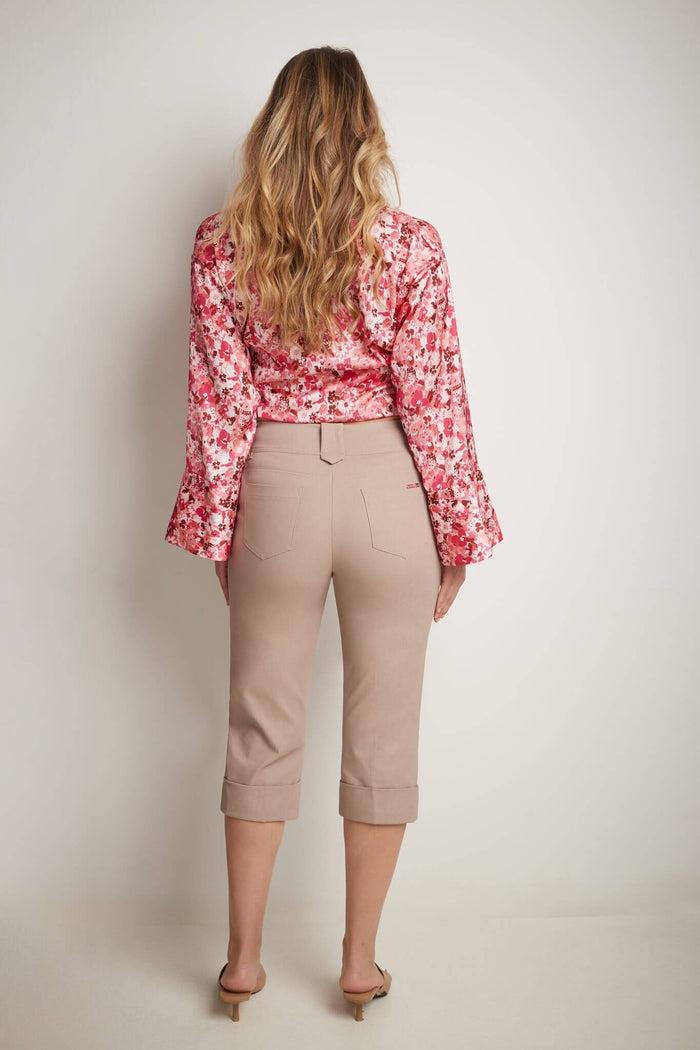 Rekucci Chic Capri With Classic Cuffed Hem Khaki