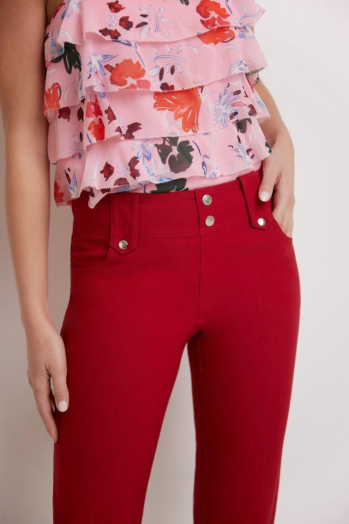 Rekucci Chic Capri With Classic Cuffed Hem Red