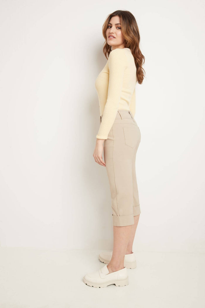 Rekucci Chic Capri With Classic Cuffed Hem Stone
