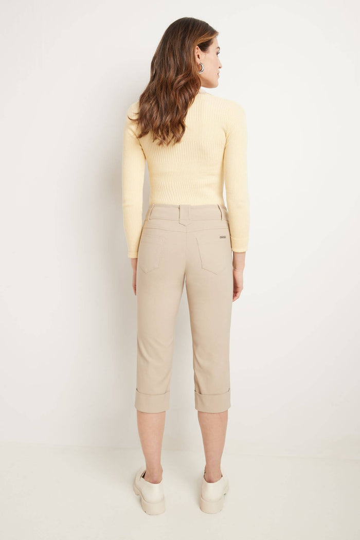 Rekucci Chic Capri With Classic Cuffed Hem Stone