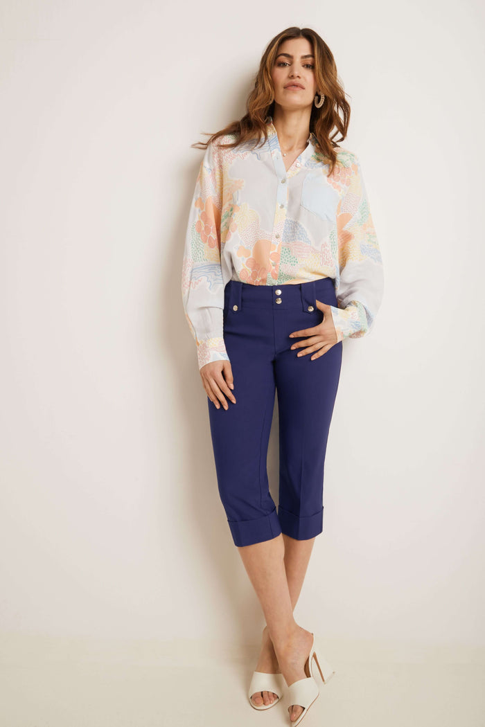 rekucci Chic Capri with Classic Cuffed Hem