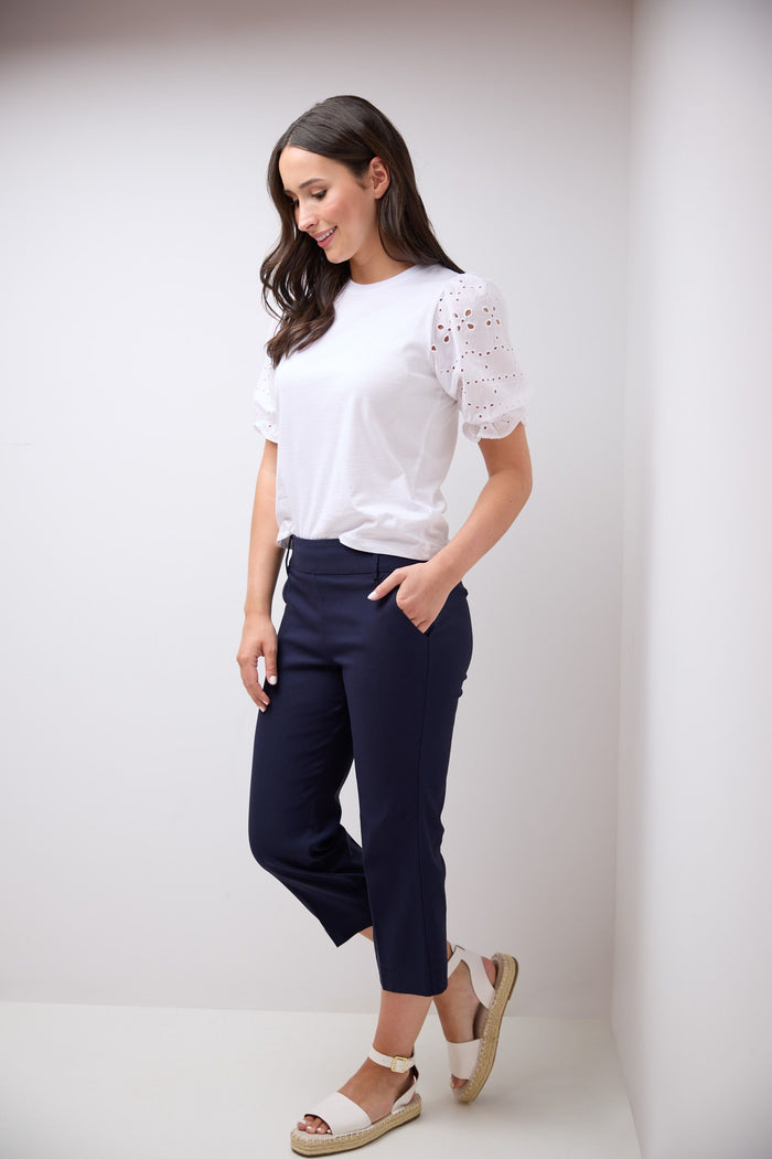 Rekucci Rekucci EcoCosy Classic Chic Cropped Capri Pant Navy