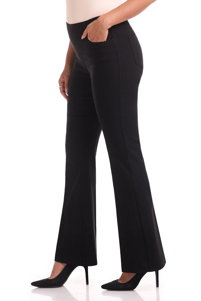 Rekucci Rekucci EcoCosy Comfort Pull-On 5 Pocket Pant W/ Flare Leg Black