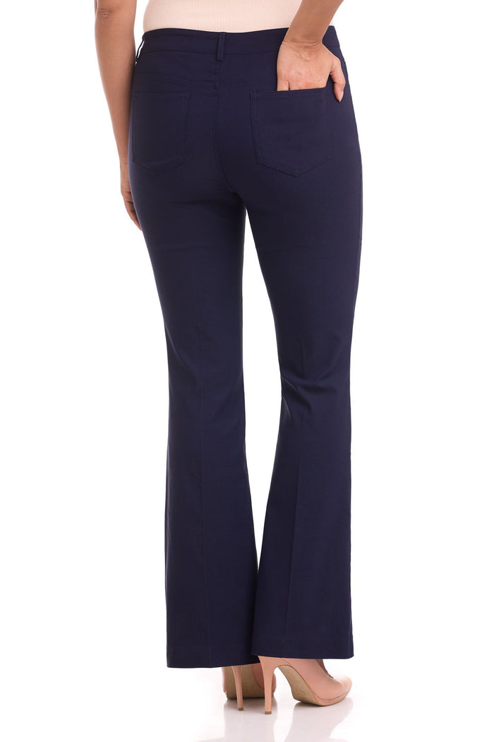 Rekucci Rekucci EcoCosy Comfort Pull-On 5 Pocket Pant W/ Flare Leg Navy
