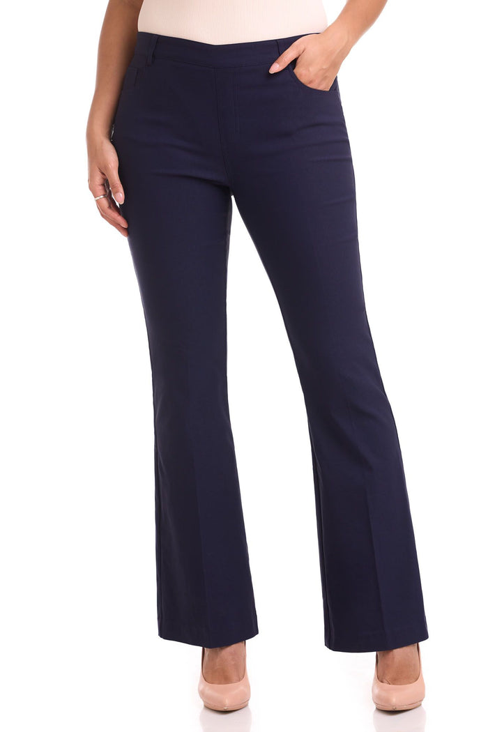 rekucci Rekucci EcoCosy Comfort Pull-On 5 Pocket Pant w/ Flare Leg navy