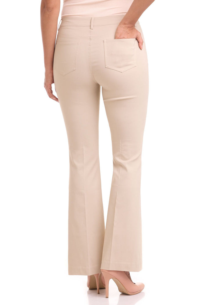 Rekucci Rekucci EcoCosy Comfort Pull-On 5 Pocket Pant W/ Flare Leg Sand
