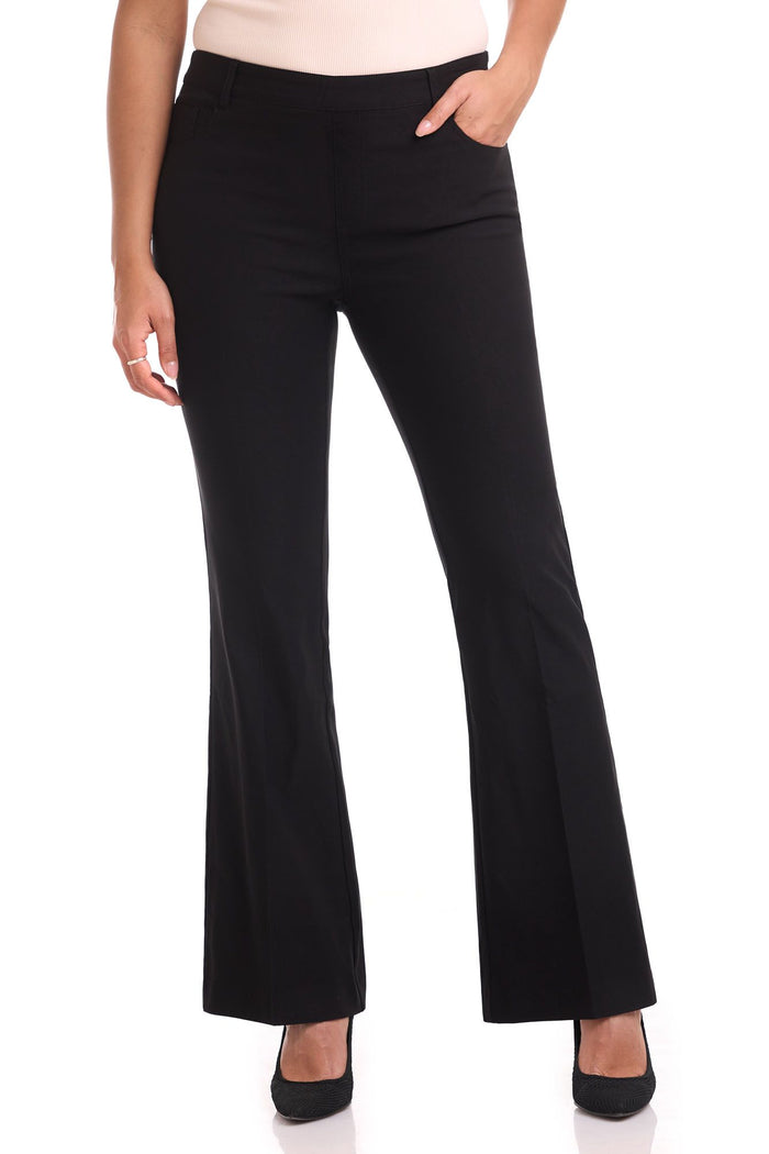 rekucci Rekucci EcoCosy Comfort Pull-On 5 Pocket Pant w/ Flare Leg black