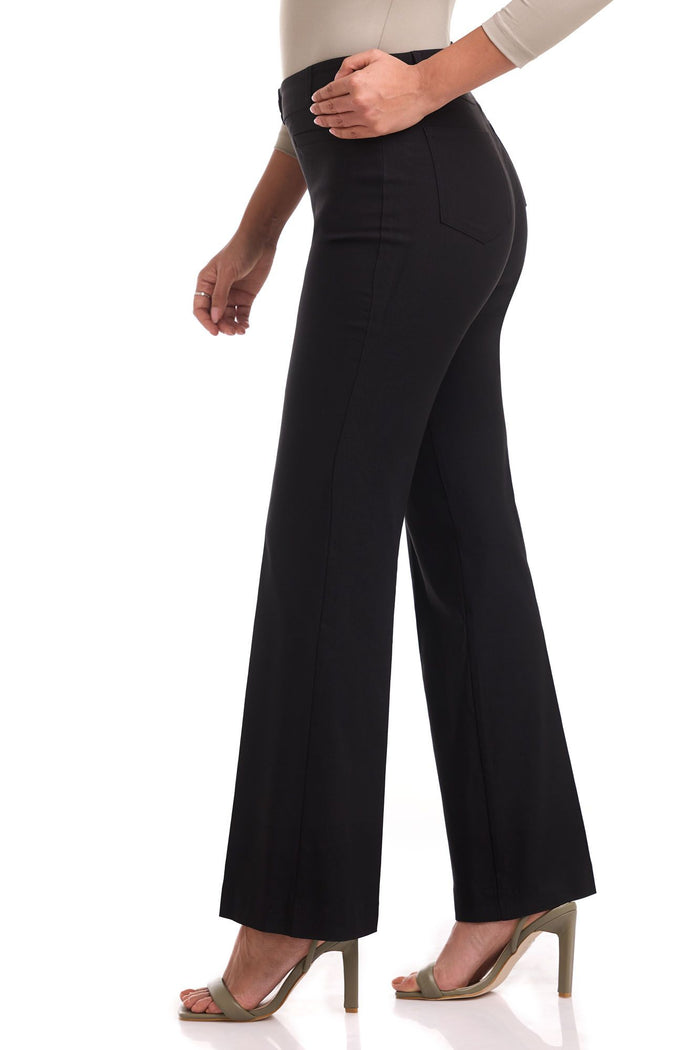 rekucci Rekucci EcoCosy Comfort Pull-On Flared Leg Pant black