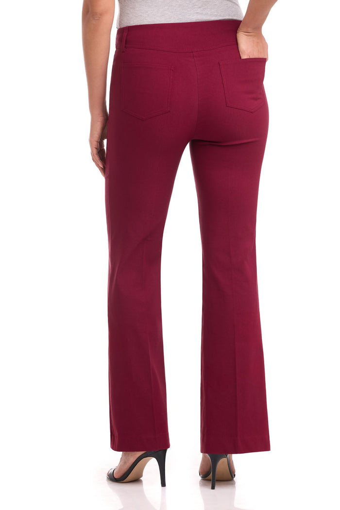 Rekucci Rekucci EcoCosy Comfort Pull-On Flared Leg Pant Burgundy