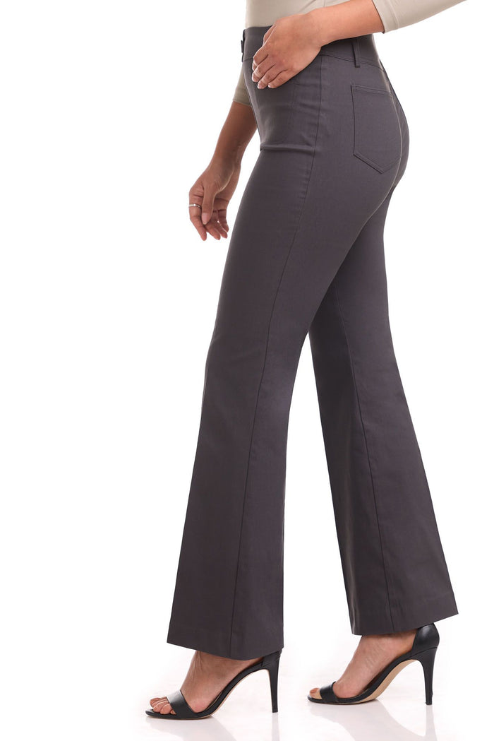 Rekucci Rekucci EcoCosy Comfort Pull-On Flared Leg Pant Dark-grey