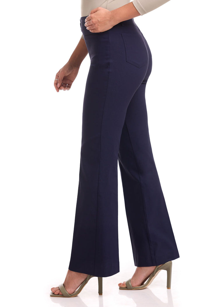 Rekucci Rekucci EcoCosy Comfort Pull-On Flared Leg Pant Navy
