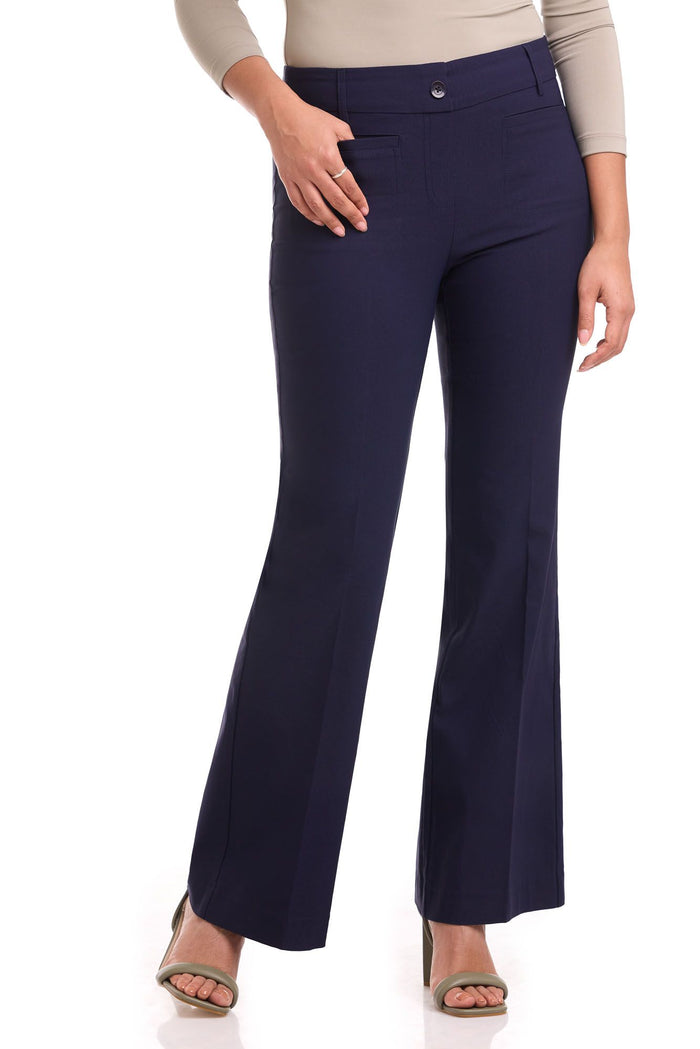 rekucci Rekucci EcoCosy Comfort Pull-On Flared Leg Pant navy