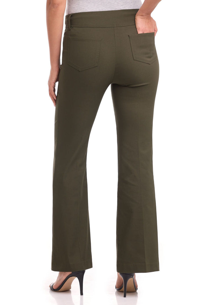 Rekucci Rekucci EcoCosy Comfort Pull-On Flared Leg Pant Olive