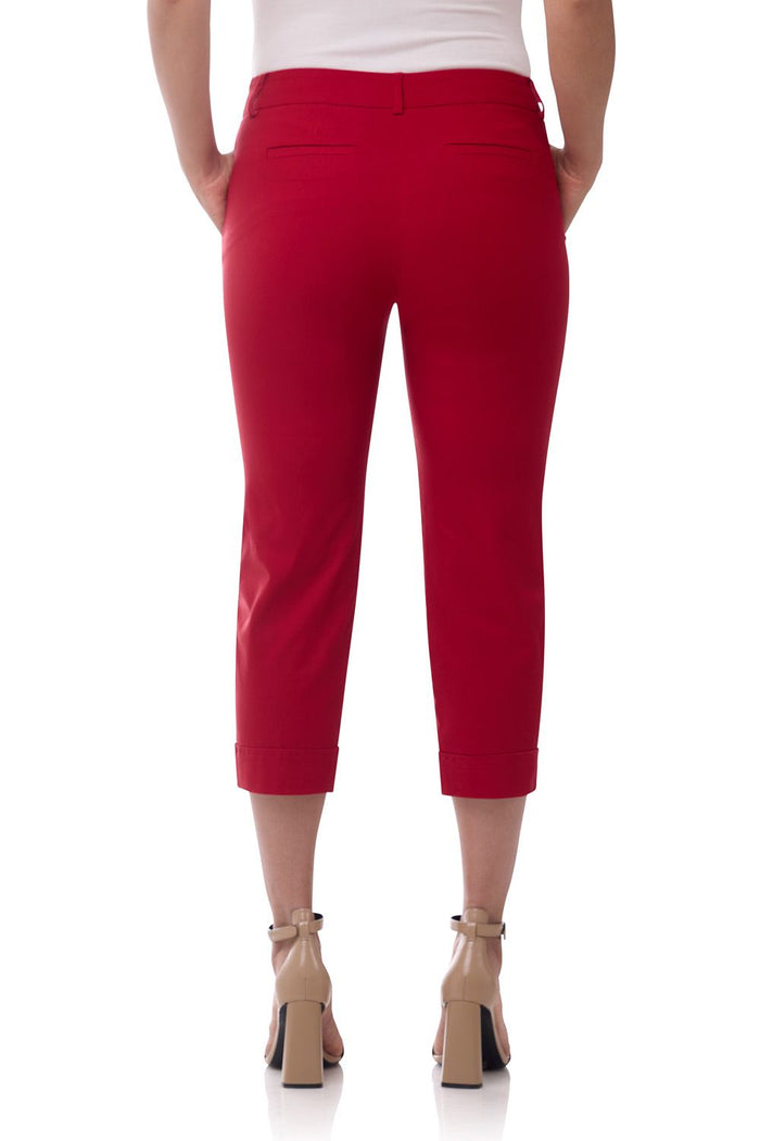 Rekucci Rekucci EcoCosy Cuffed Modern Cargo Crop Pant Red