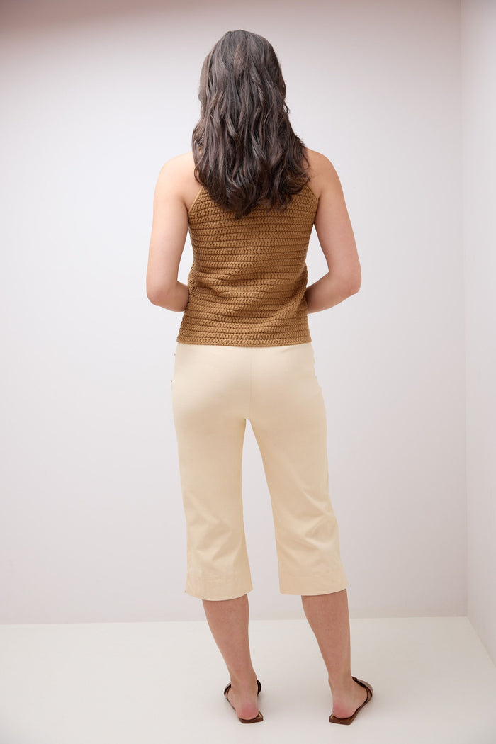 Rekucci Rekucci EcoCosy Ease Into Comfort Capri With Seams Wheat