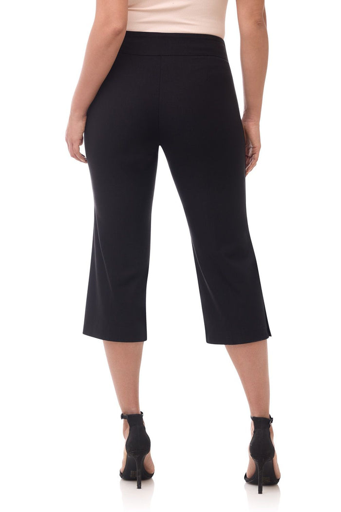 Rekucci Rekucci EcoCosy Straight Leg Capri With Button Detail Black