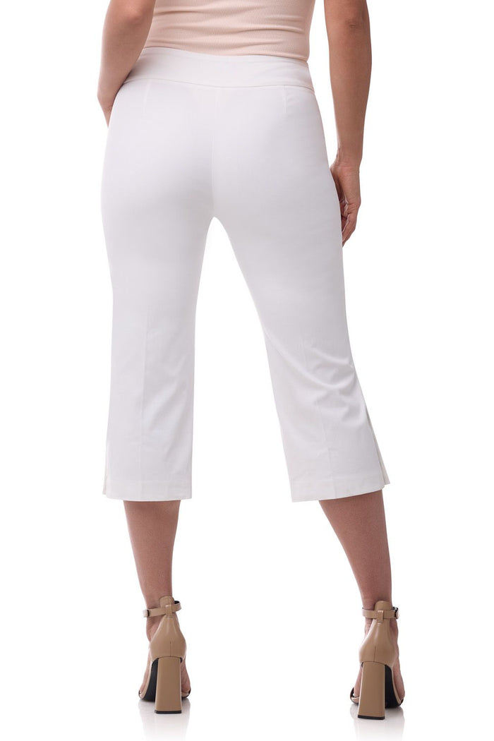 Rekucci Rekucci EcoCosy Straight Leg Capri With Button Detail White