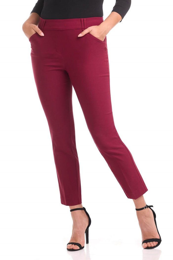 rekucci Rekucci EcoCosy Straight Leg Chino Pant with Pockets burgundy