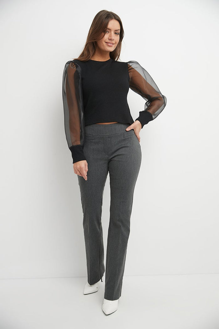 Rekucci Pull-on Bootcut Work Pants Charcoal