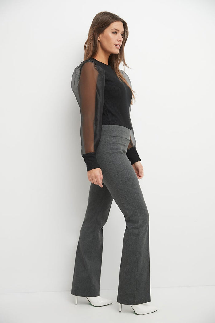 rekucci Pull-on bootcut work pants charcoal