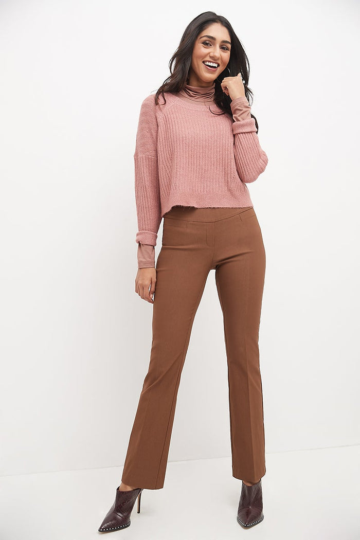 Rekucci Pull-on Bootcut Work Pants Chestnut